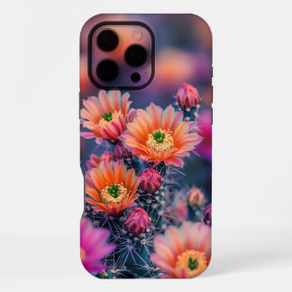 Coque iPhone 16 Pro Max Fleurs de cactus vibrantes en fleurs dans un déser