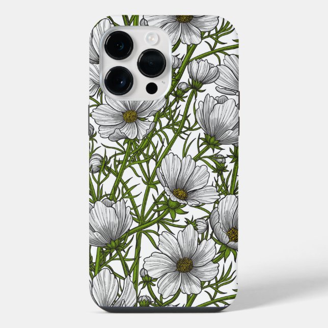 Coque iPhone Fleurs de cosmos blanches (Verso)