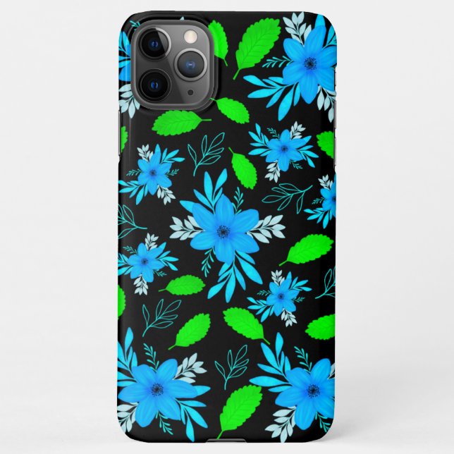 Coque iPhone Fleurs de fleurs bleu clair paisible Couverture té (Dos)
