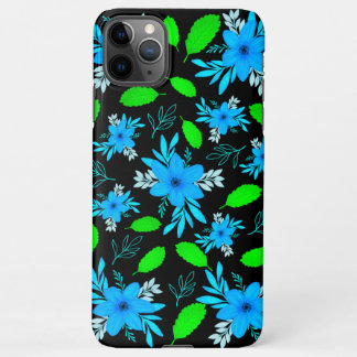 Coque iPhone 11Pro Max Fleurs de fleurs bleu clair paisible Couverture té