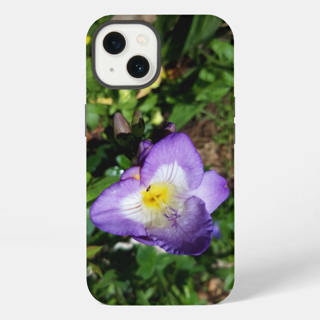 Coque iPhone Fleurs de Freesia Violettes (Verso)