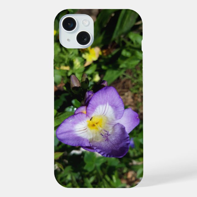 Coque iPhone Fleurs de Freesia Violettes (Verso)
