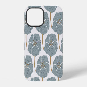 Coque iPhone 12 Fleurs de Géranium Bleu Motif romantique.