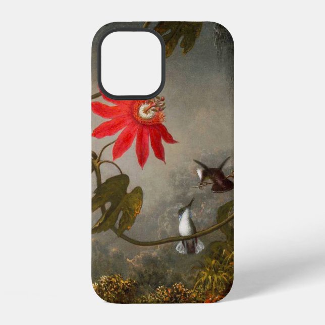 Coque iPhone Fleurs de la passion avec colibris Heade (Verso)