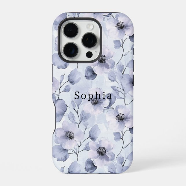 Coque iPhone Fleurs de lavande violette (Verso)