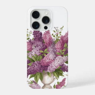 Coque iPhone 15 Pro Fleurs de lilas violet élégant Bouquet Vase iPhone