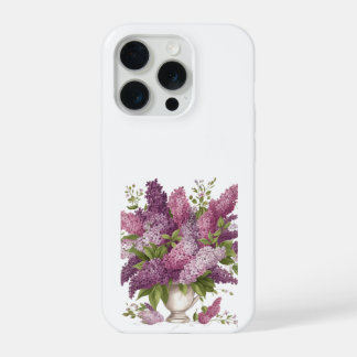 Coque iPhone 15 Pro Fleurs de lilas violet élégant Bouquet Vase iPhone