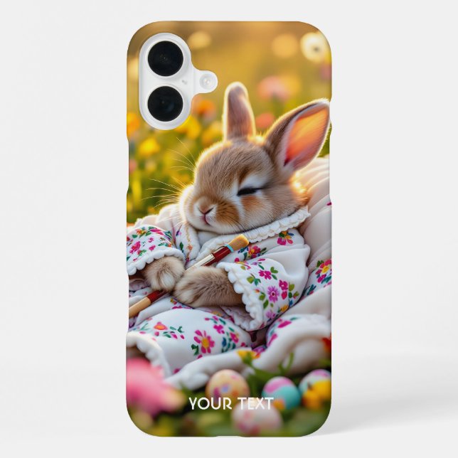 Coque iPhone Fleurs de peintre de lapin mignonne Imaginaire (Verso)