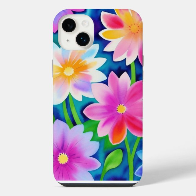 Coque iPhone Fleurs de printemps Abstraites colorées (Verso)