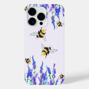 Coque iPhone Fleurs de printemps et abeilles volent