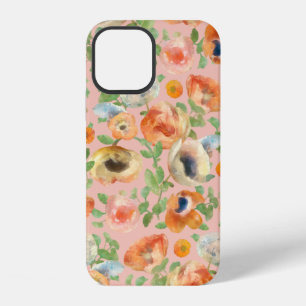 Coque iPhone 12 Fleurs de printemps orange