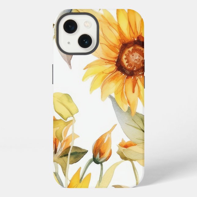 Coque iPhone Fleurs de soleil en fleurs (Verso)