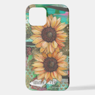 Coque iPhone 12 Fleurs de soleil et chansons
