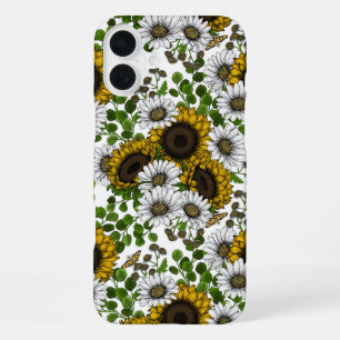 Coque iPhone 16 Plus Fleurs de soleil et marguerites, jardin d'été 3