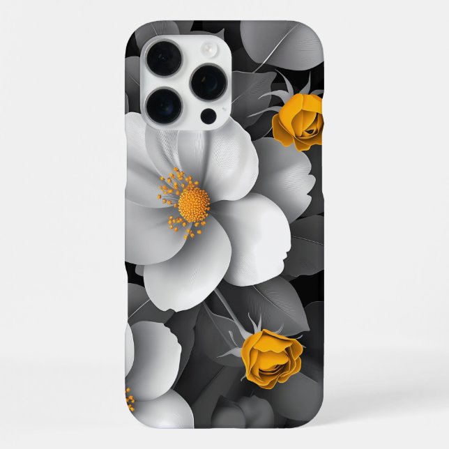 Coque iPhone Fleurs de Teinte Dorée (Verso)