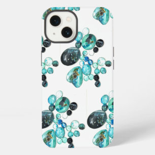 Etui iPhone 13 Fleurs de verre de mer et bling