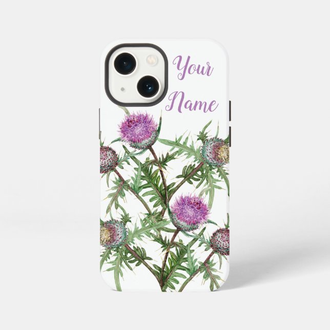 Coque iPhone fleurs de violette chardon (Verso)