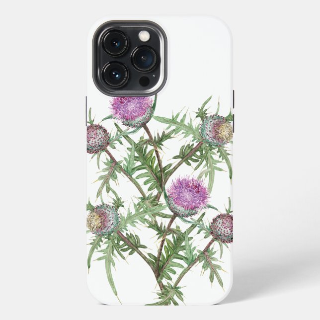 Coque iPhone Fleurs de violette chardon (Verso)