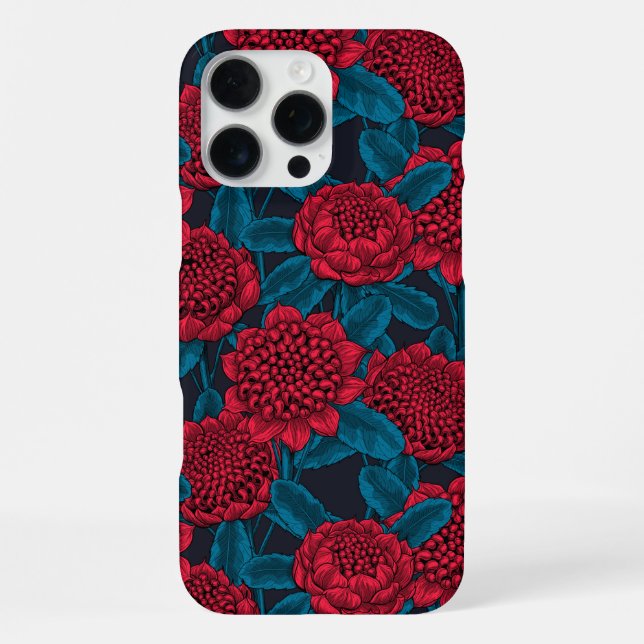 Coque iPhone Fleurs de waratah rouges (Verso)