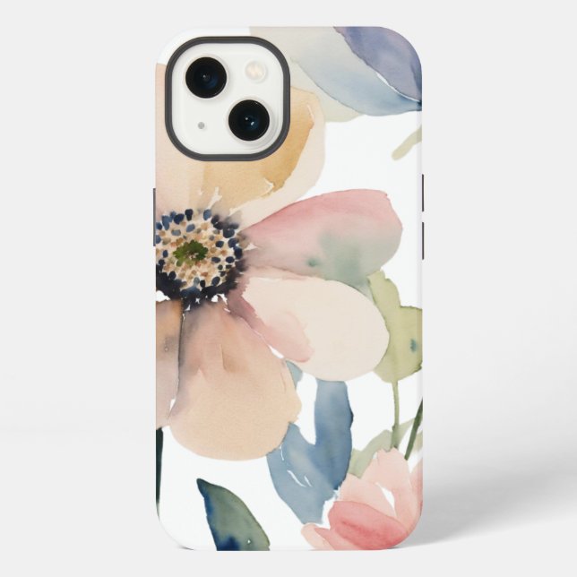 Coque iPhone Fleurs délicates minimalistes (Verso)