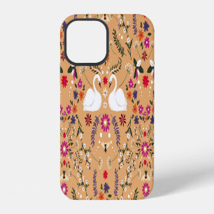 Coque iPhone 12 Fleurs délicates, motif fantaisie sans couture de