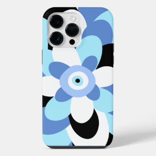 Coque Pour Pour iPhone 14 Pro Max Fleurs des yeux maux doux bleu grec Amulet esthéti