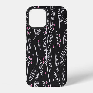 Coque iPhone 12 Fleurs Dessinées à la Main : Motif Sans Couture