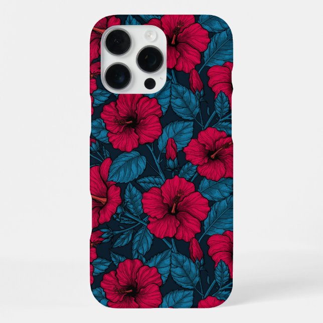 Coque iPhone Fleurs d'hibiscus rouges (Verso)