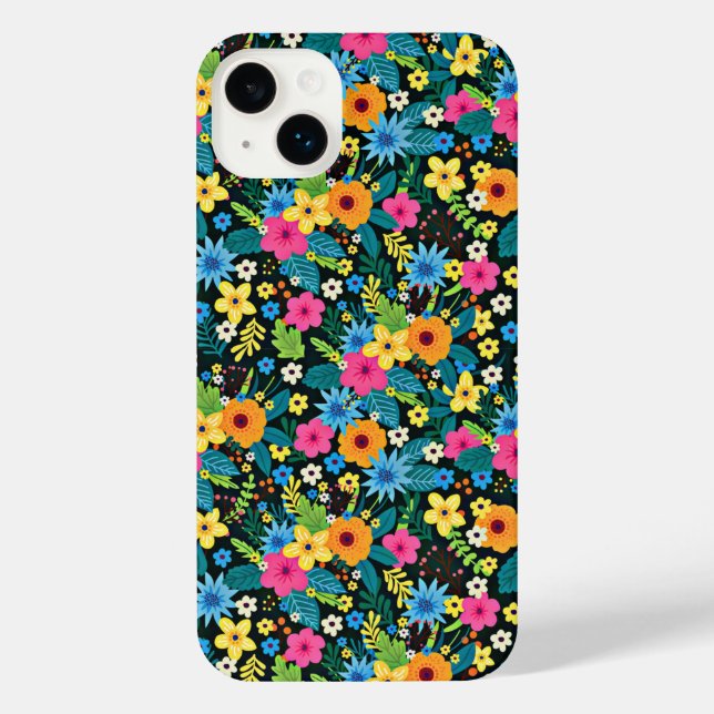 Coque iPhone Fleurs Ditsy Vibrantes Motif Floral-43785 (Verso)