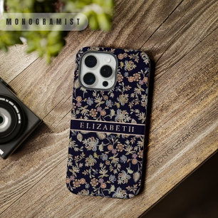 Coque iPhone 15 Pro Max Fleurs d'or Black Floral Pastel personnalisables