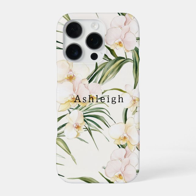 Coque iPhone Fleurs d'orchidée blanche tropicale   (Verso)