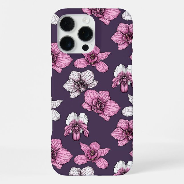 Coque iPhone Fleurs d'orchidée rose (Verso)