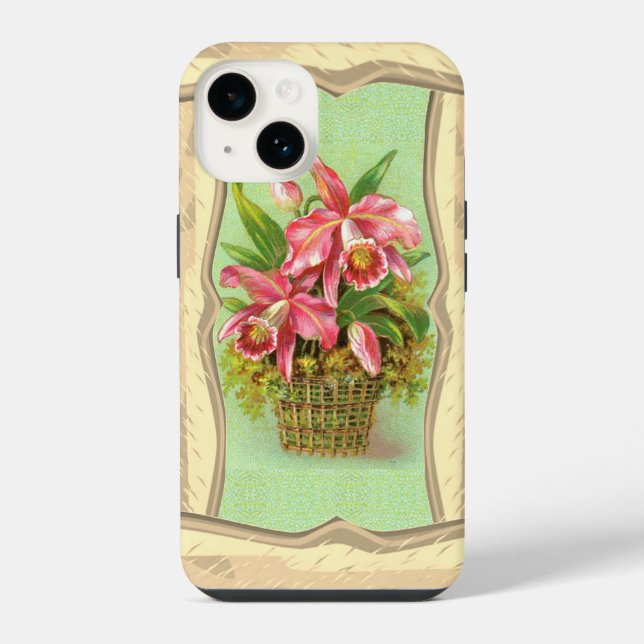 Coque iPhone Fleurs d'orchidée rose  (Verso)