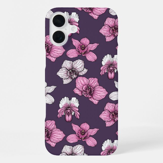 Coque iPhone Fleurs d'orchidées roses (Verso)