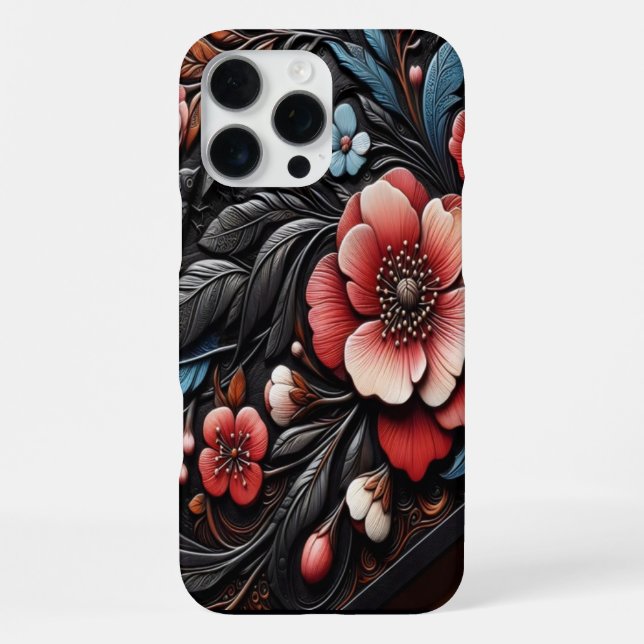 Coque iPhone Fleurs éclatantes et scène de branches (Verso)