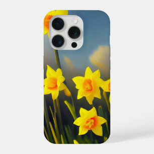 Coque iPhone 15 Pro Fleurs Épanouies au Soleil : Jonquilles Dorées à l