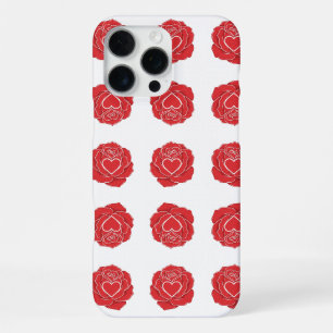 Coque iPhone 16 Pro Max fleurs et cœur pour l'amour