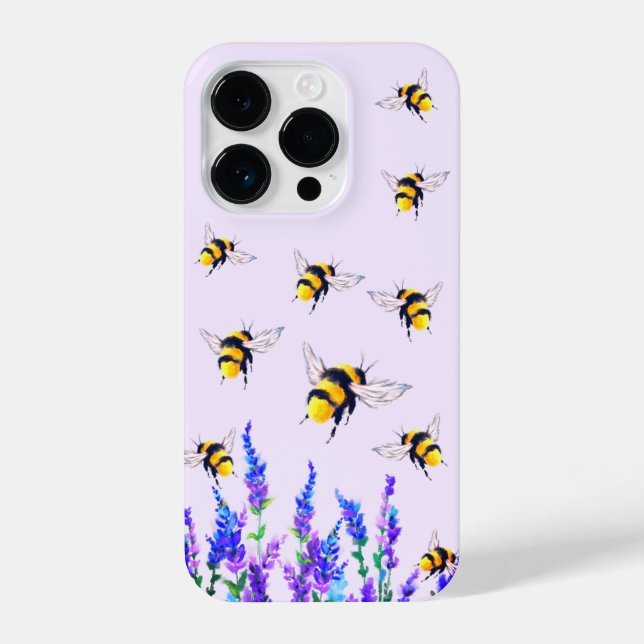 Coque iPhone Fleurs et coques iphone d'abeilles (Verso)
