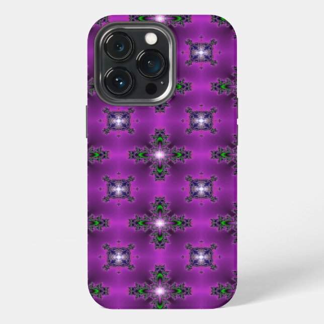 Coque iPhone Fleurs et étoiles abstraites Artdeco (Dos)