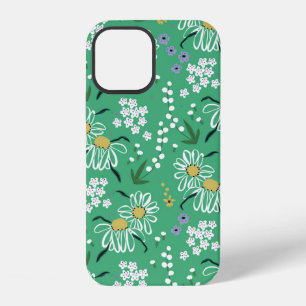 Coque iPhone 12 fleurs et plante bo rétro mignonnes dessinées à la