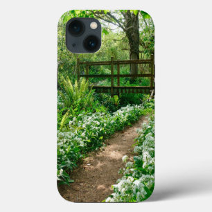Etui iPhone 13 Fleurs Fleurs sauvages blancs en forêt