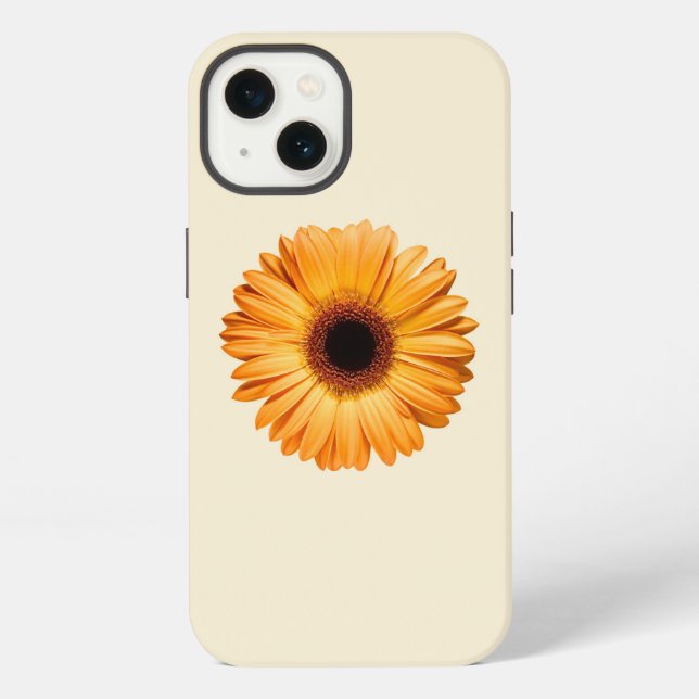 Coque iPhone Fleurs | Gerbera orange (Verso)