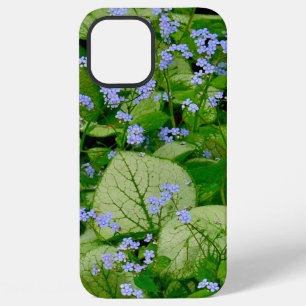 COQUE iPhone 12 PRO MAX FLEURS/GRAPPES DE PETITES FLEURS BLEU PERVENCE