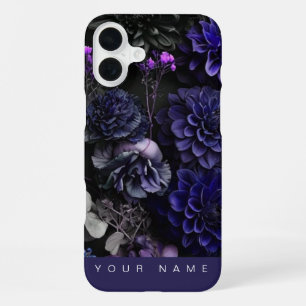 Coque iPhone 16 Plus Fleurs Hantées Bleues