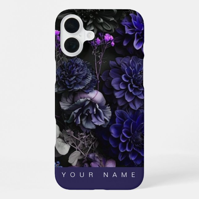 Coque iPhone Fleurs Hantées Bleues (Verso)