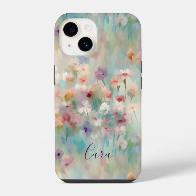 Coque iPhone Fleurs impressionnistes modernes (Verso)