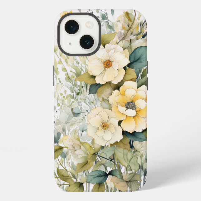 Coque iPhone Fleurs jaunes (Verso)