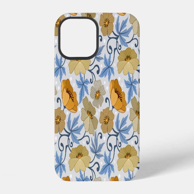 Coque iPhone Fleurs Jaunes : Conception Textile sans joint (Verso)