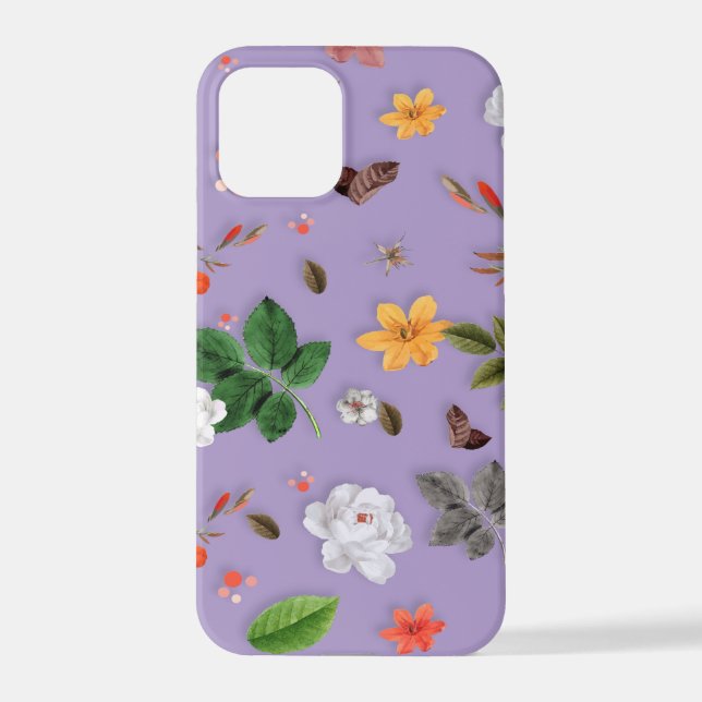 Coque iPhone Fleurs jaunes et roses blanches 21 (Verso)
