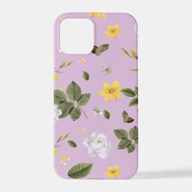Coque iPhone Fleurs jaunes et roses blanches 5 (Verso)
